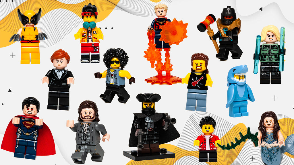 a collage of lego minfigures of different characters