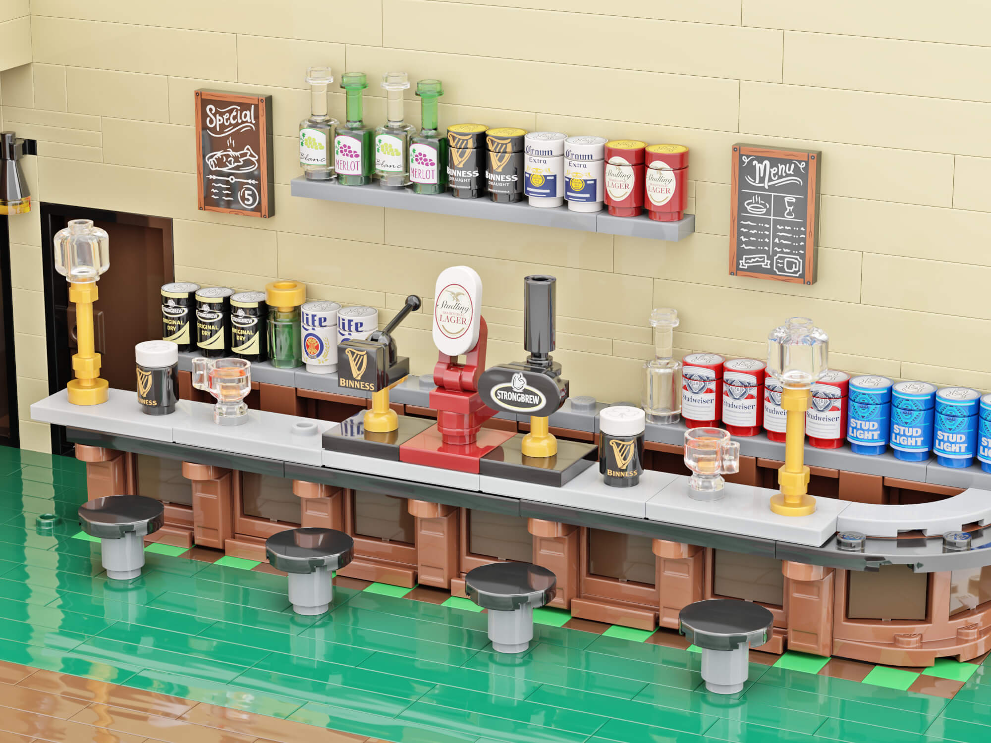 Custom LEGO® Beer Cans & Drink Accessories for Minifig Builds