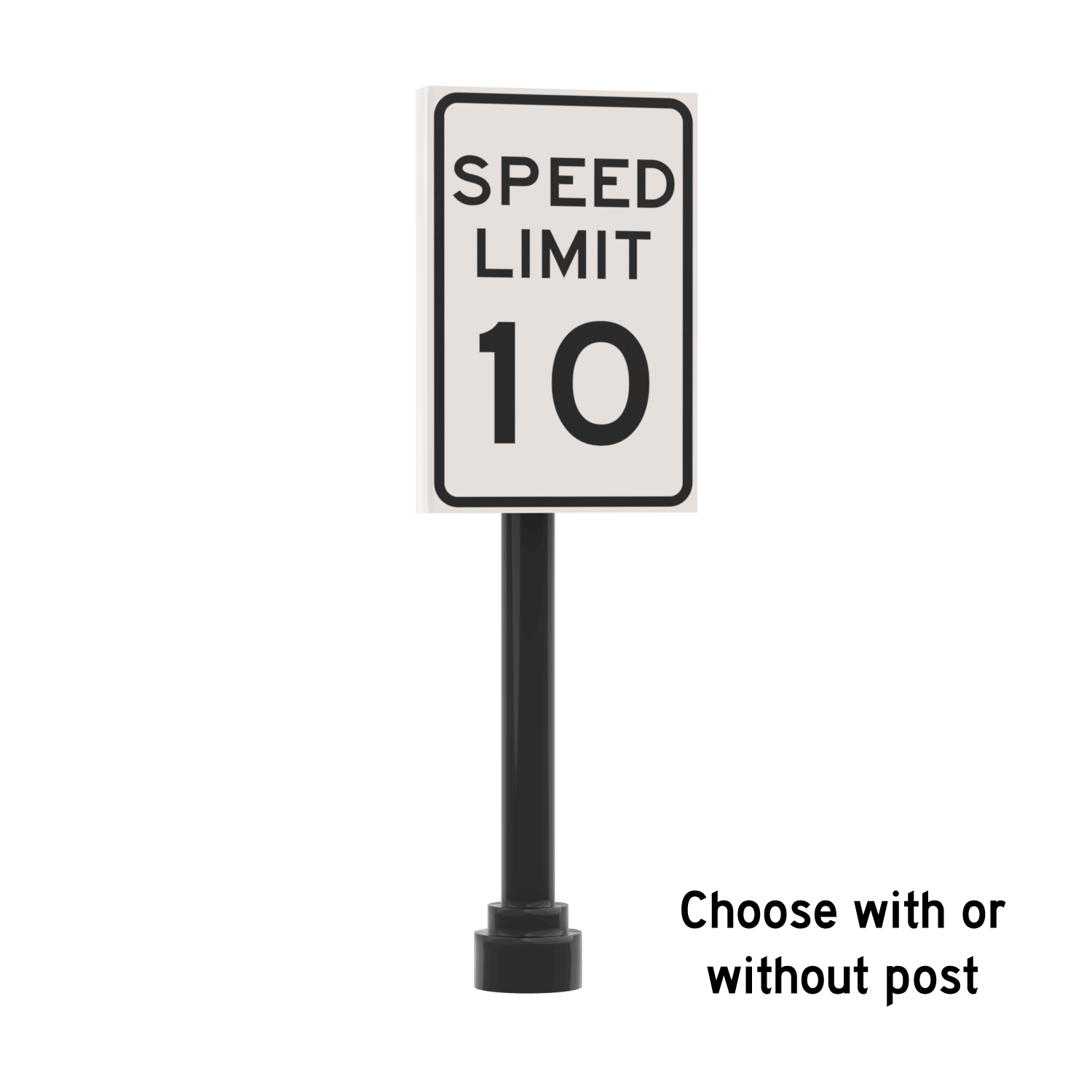 10 MPH Speed Limit Sign - Custom Printed 2x3 Tile - Made Using LEGO® Parts