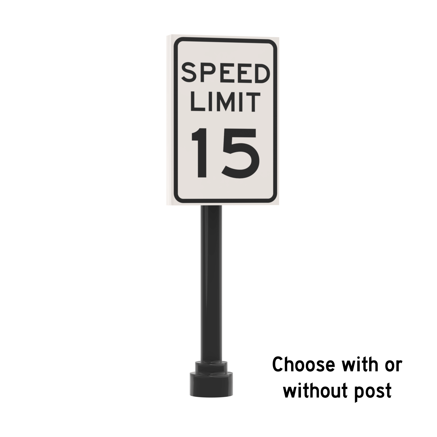 15 MPH Speed Limit Sign - Custom Printed 2x3 Tile - Made Using LEGO® Parts