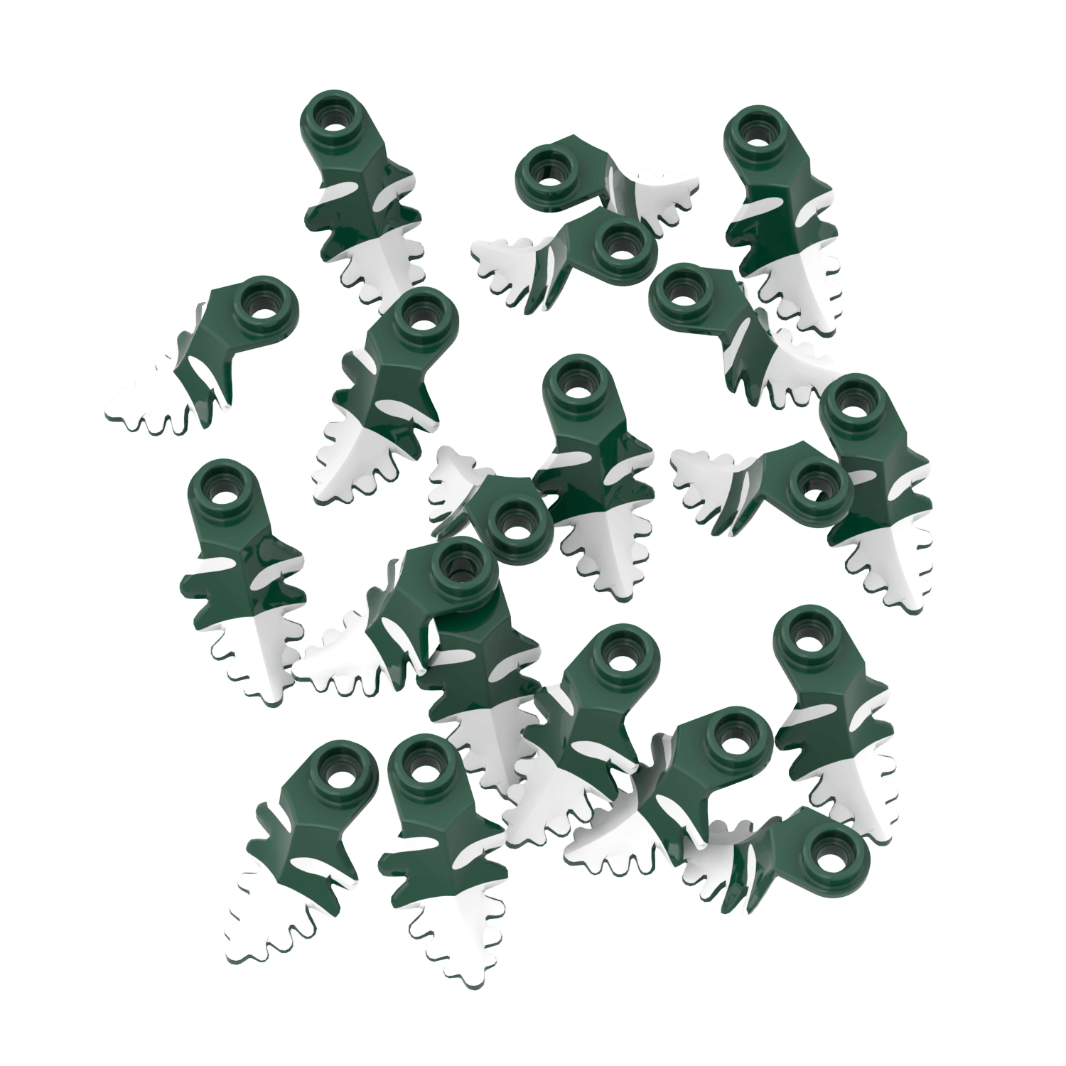Dark Green Plant Leaf - Covered Snow - 20 Pack - Made Using LEGO® Parts