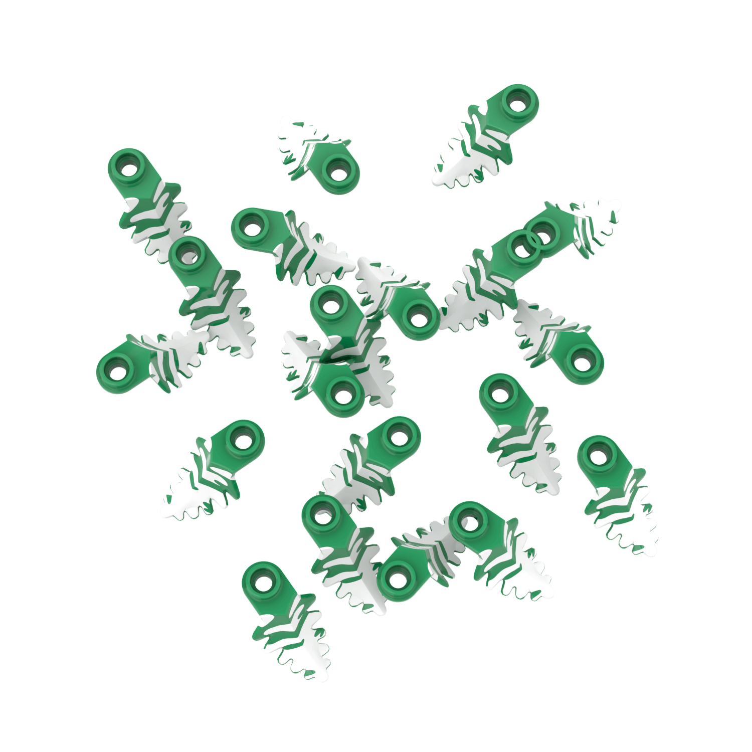 Green Plant Leaf - Flocked Snow - 20 Pack - Made Using LEGO® Parts