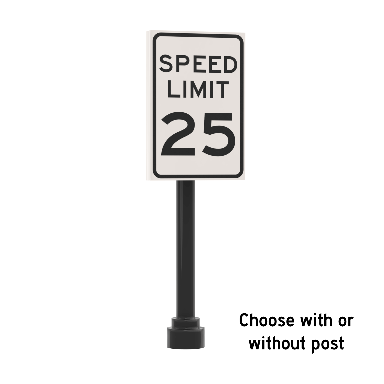 25 MPH Speed Limit Sign - Custom Printed 2x3 Tile - Made Using LEGO® Parts