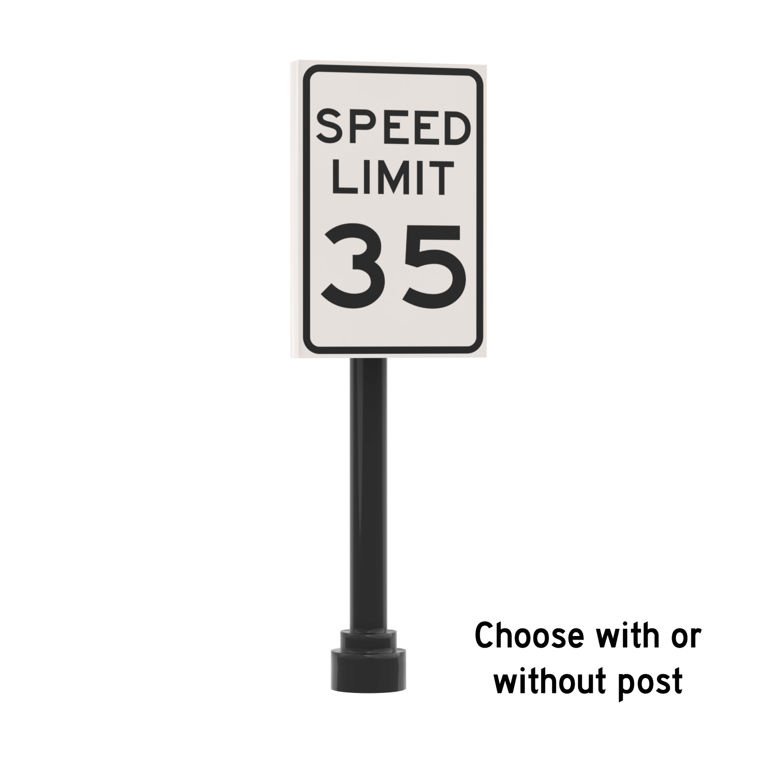 35 MPH Speed Limit Sign - Custom Printed 2x3 Tile - Made Using LEGO® Parts