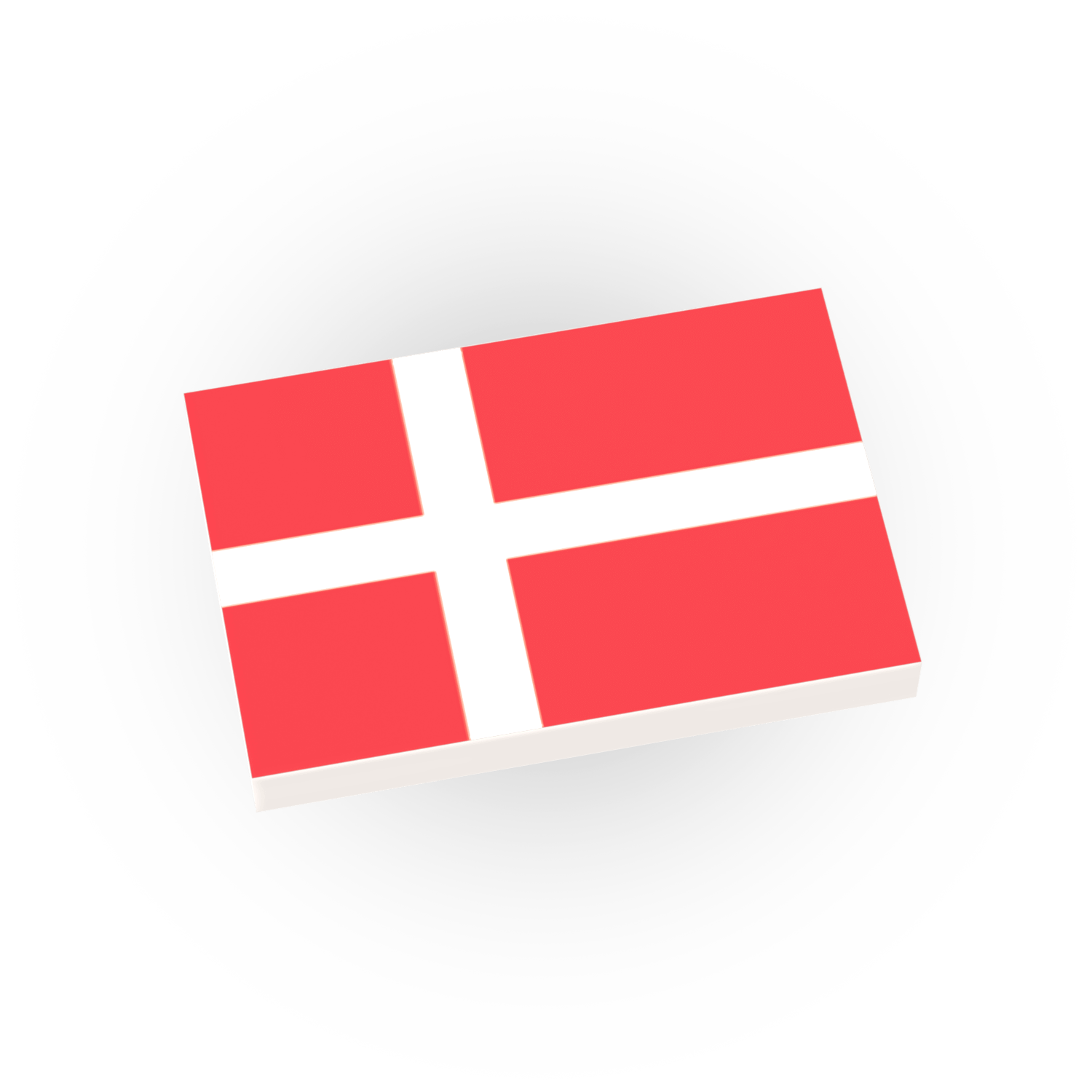 Denmark Country Flag - Custom Printed - Made Using a LEGO® Tile