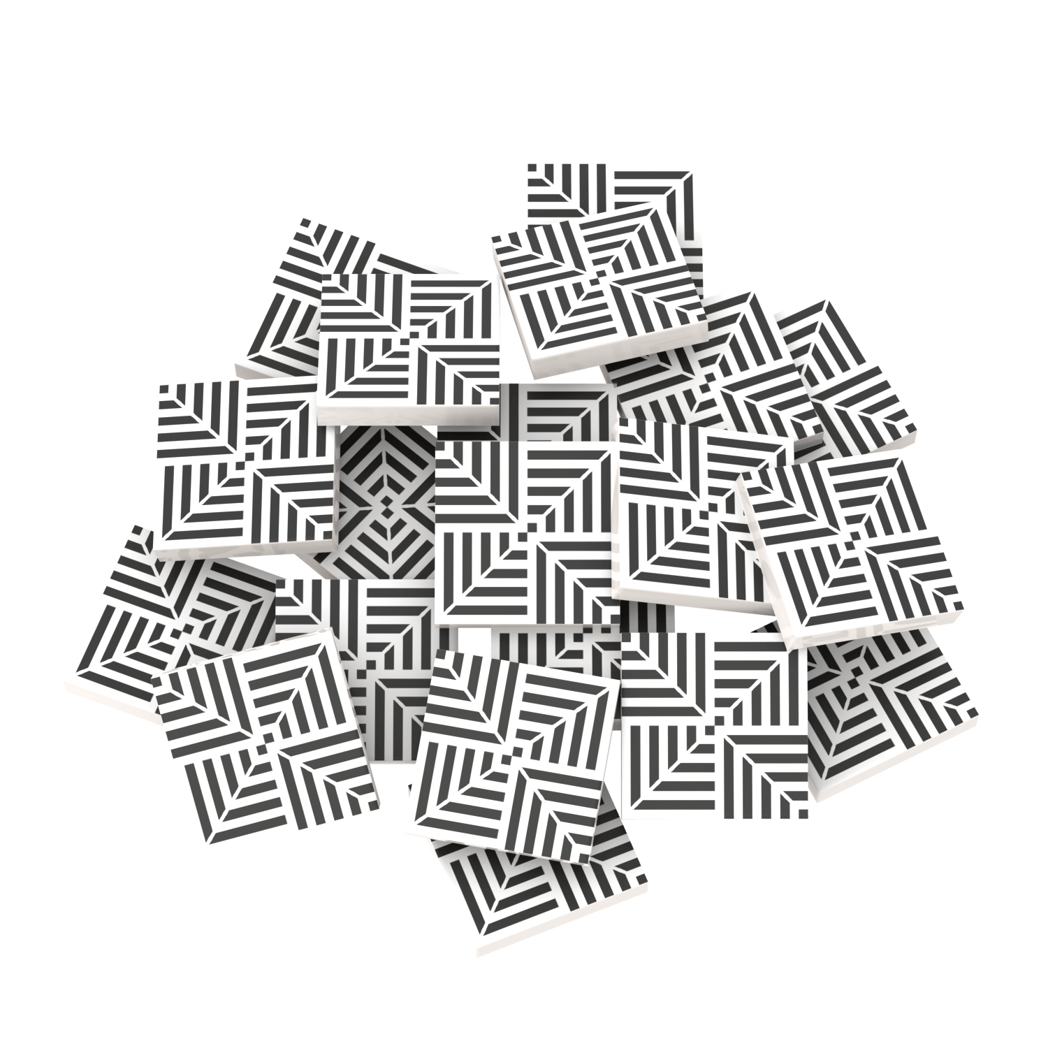 Black & White Geometric Wall & Floor Tiles ( 20 Pack)