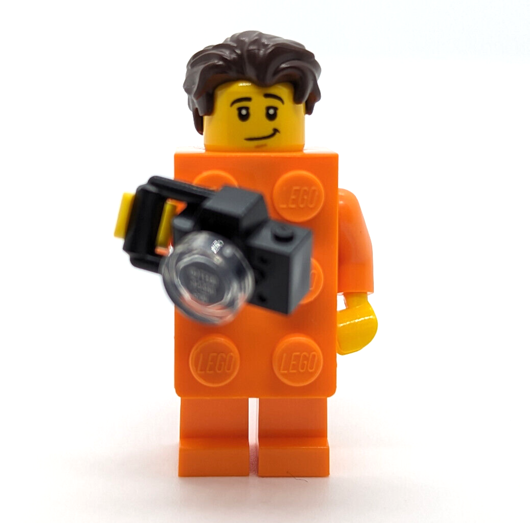 New Lego BAM 2023 Orange Brick Costume Minifigure w/ Camera - StudBee