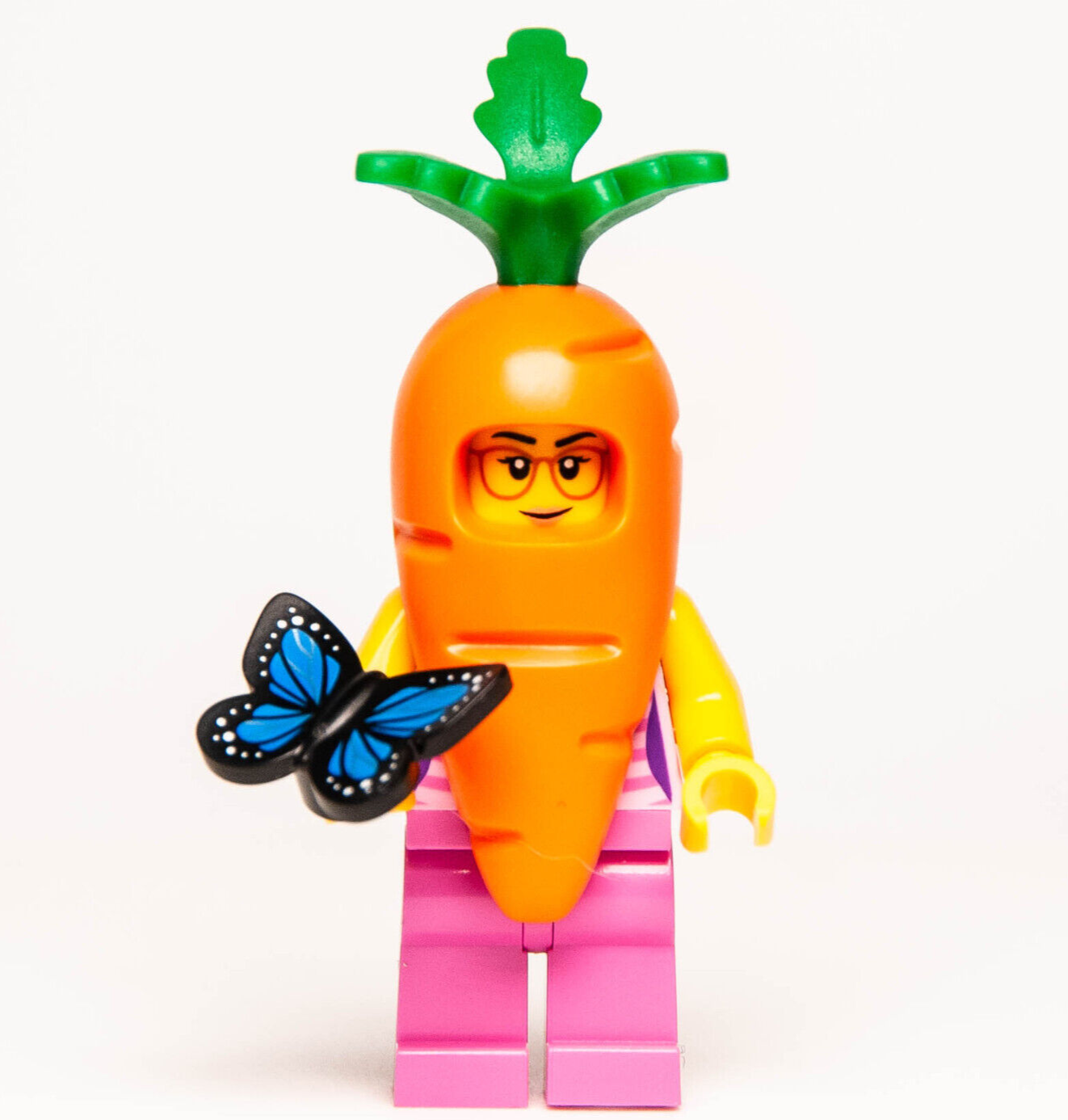 New LEGO BAM 2024 Minifigure - Carrot Suit Costume Lady with Butterfly - StudBee