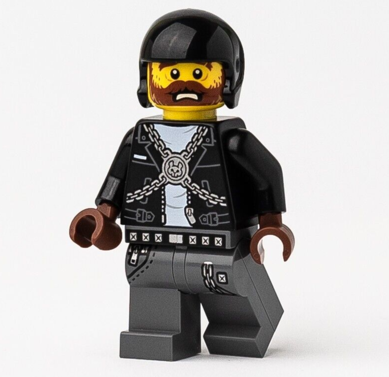 New LEGO Dwayne Biker w/ Helmet Minifigure - Hidden Side - 70421 (hs025) - StudBee