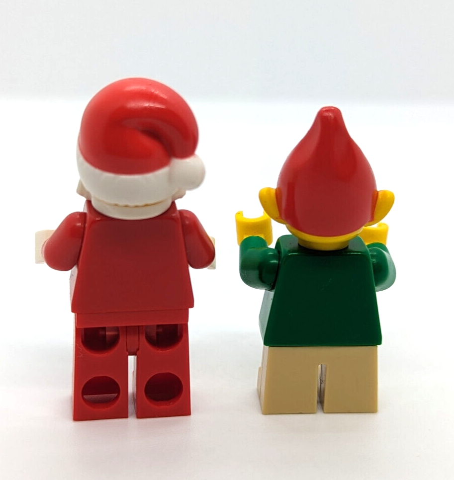 LEGO Christmas Minifigure Lot:  Santa Claus (hol036) and BAM 2008 Elf (wtr - StudBee