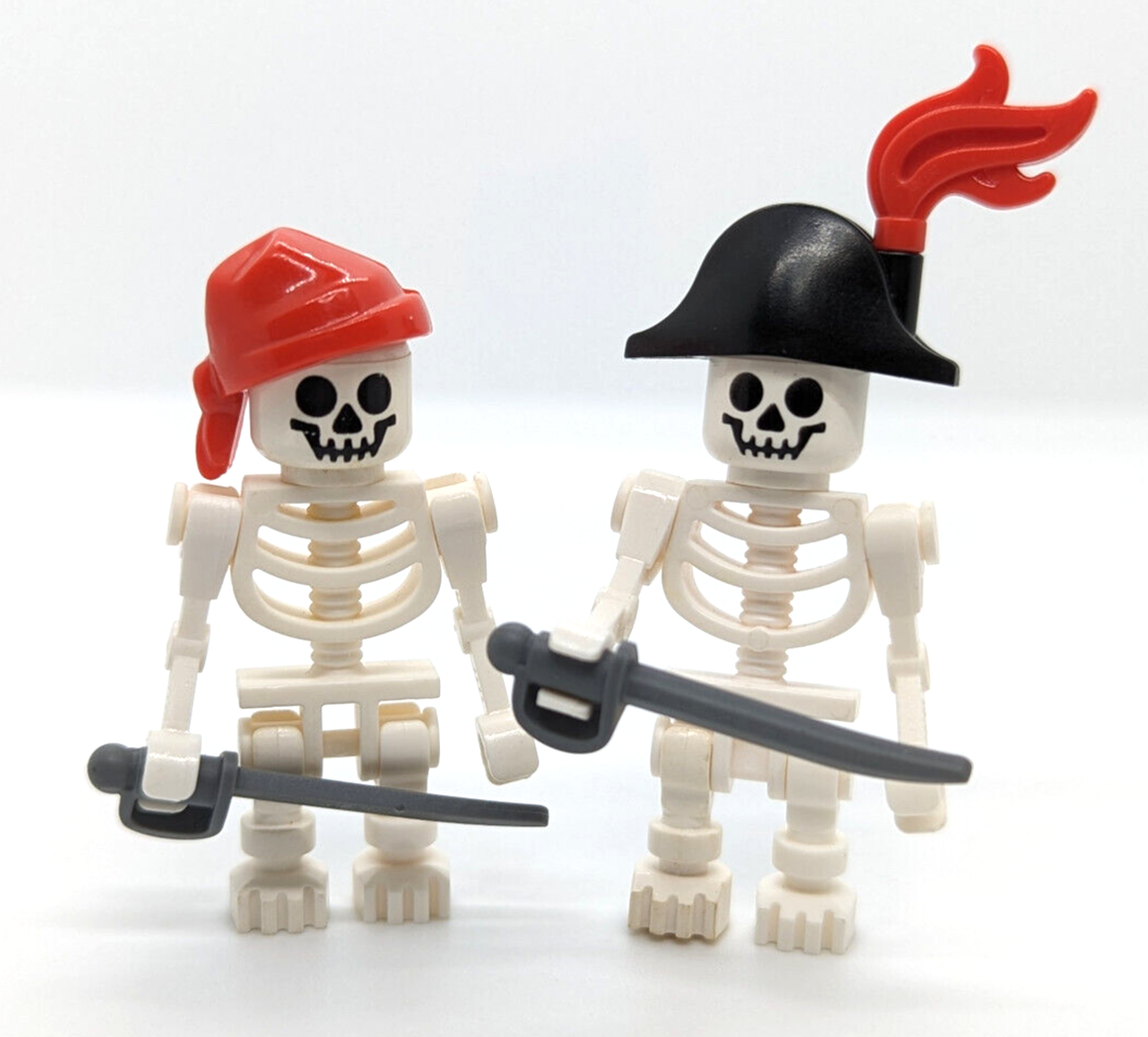 (Lot of 2) LEGO Dacta Fantasy Era Minifigure Pirate Skeleton (gen036 gen037) (pi - StudBee