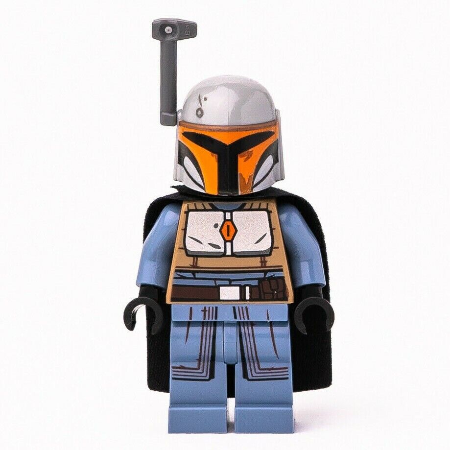 New LEGO Mandalorian Tribe Warrior -Black Cape, Gray Helmet w Antenna (sw1077) - StudBee