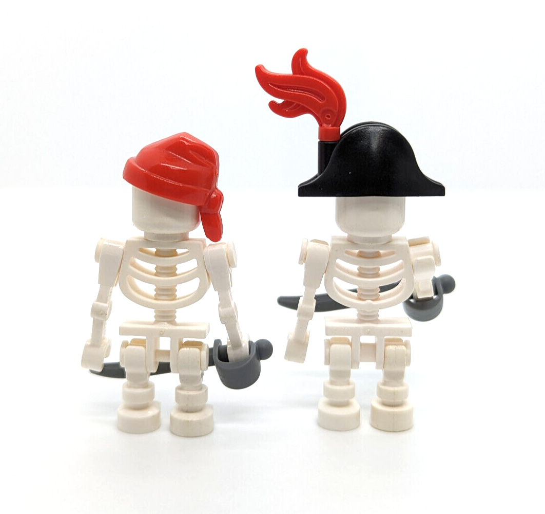 (Lot of 2) LEGO Dacta Fantasy Era Minifigure Pirate Skeleton (gen036 gen037) (pi - StudBee