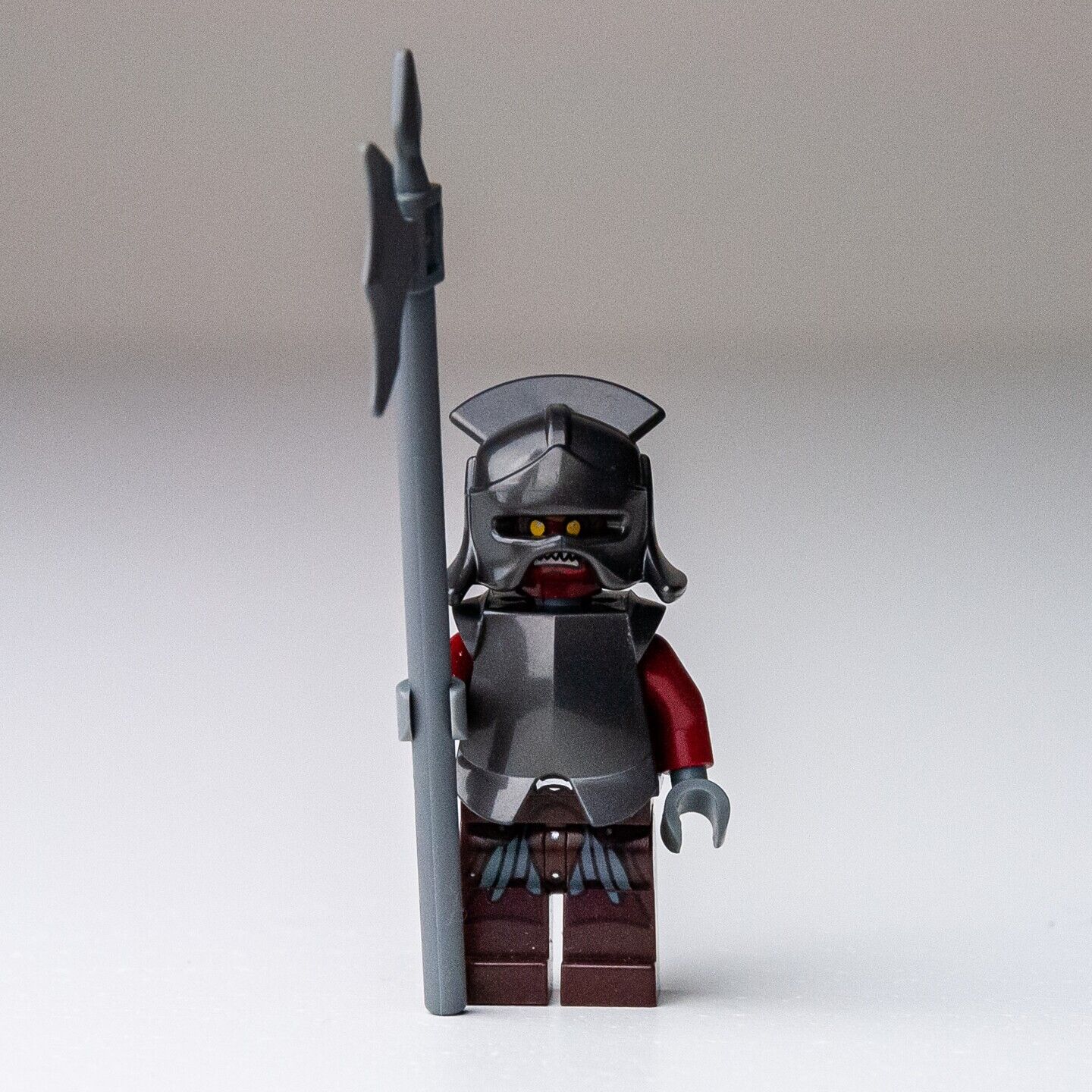 Lego LOTR Hobbit Minifigure - Uruk-hai (lor008) w/ Armor & Halberd - StudBee