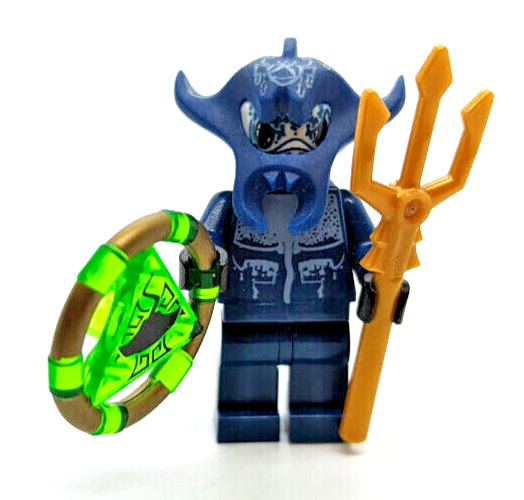Lego Atlantis Manta Warrior Minifigure (atl003) with Trident and Treasure Key - StudBee