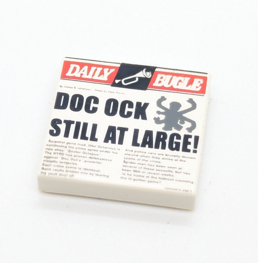 LEGO J. Jonah Jameson Minifigure w/ Doc Ock Newspaper (spd017) 4855 Bugle Train - StudBee