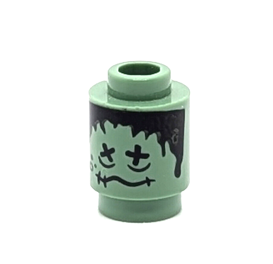 LEGO Harry Potter Pattern - Shrunken Head - Sand Green 1x1 Round Brick 3062pb036