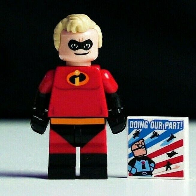 New LEGO Mr Incredible (w/ Stand, Tile) Minifigure Disney dis013 (coldis-13) - StudBee