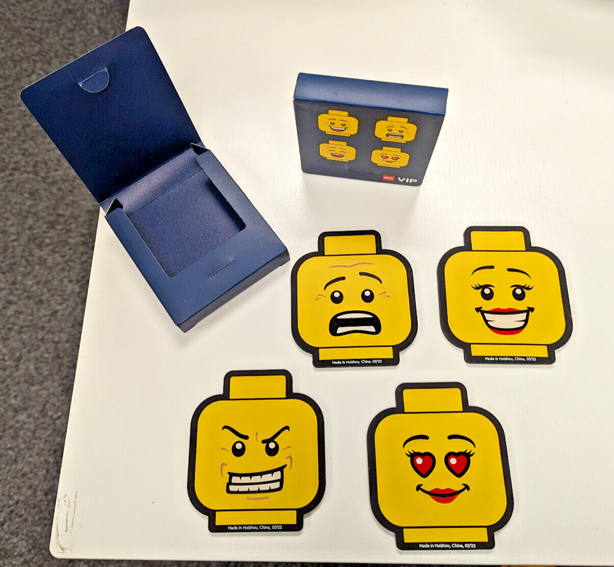 LEGO Minifigure  (Lot of 2 Boxes) Dual Sided Faces Drink Coasters 5007623 Decor - StudBee