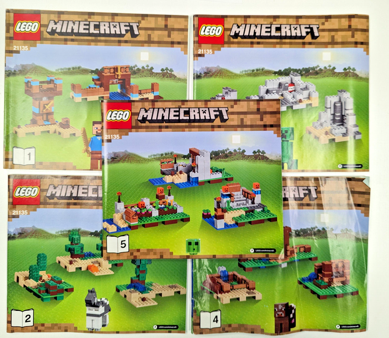 LEGO MINECRAFT The Crafting Box 2.0 Set 21135 Instruction Manuals 1-5 - StudBee