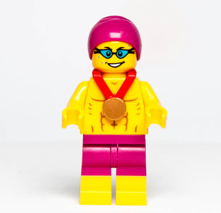 New LEGO 2024 BAM Minifigure - Male Swimmer - Athlete Olympics Pool