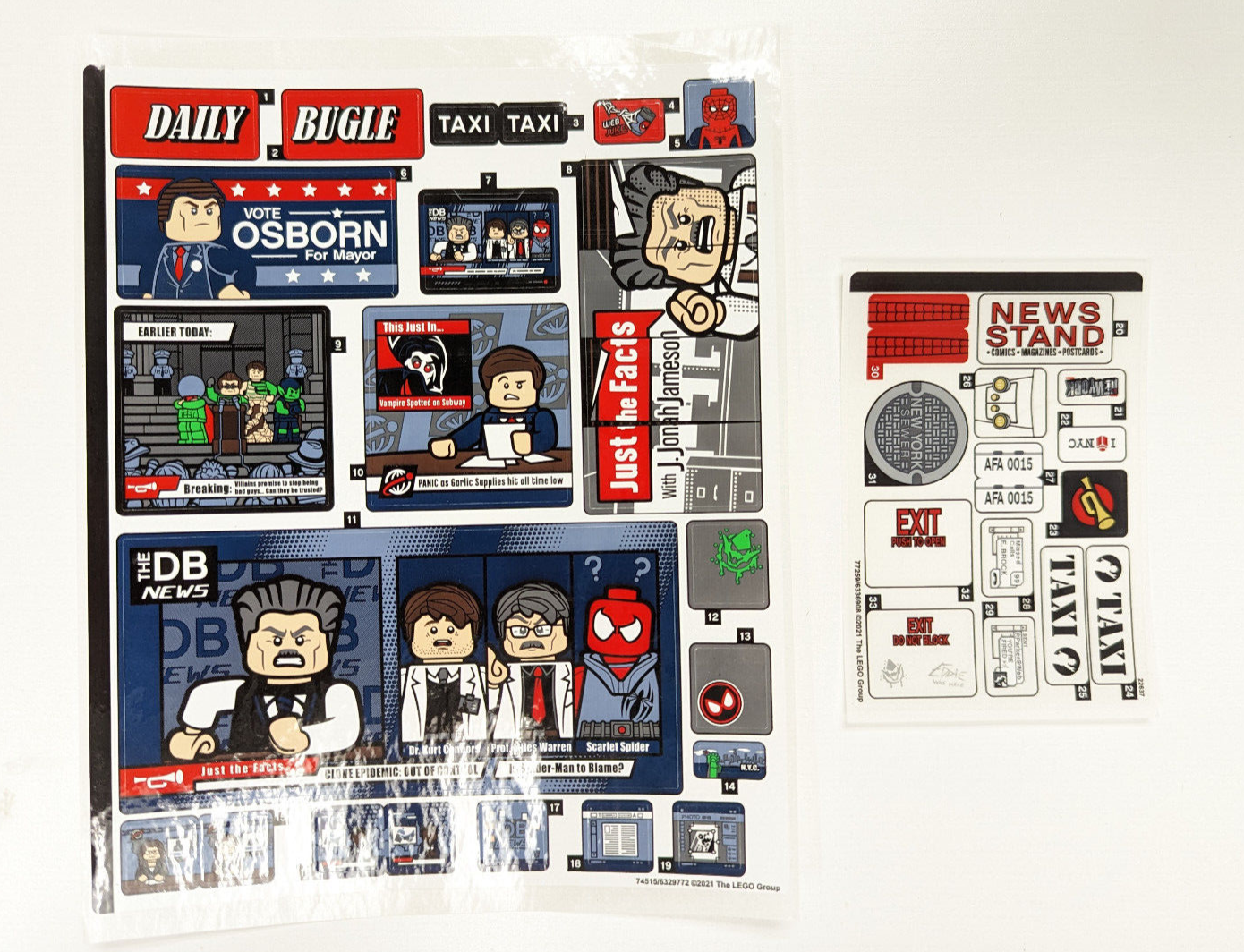 LEGO STICKER SHEET for 76178, Daily Bugle New Genuine!