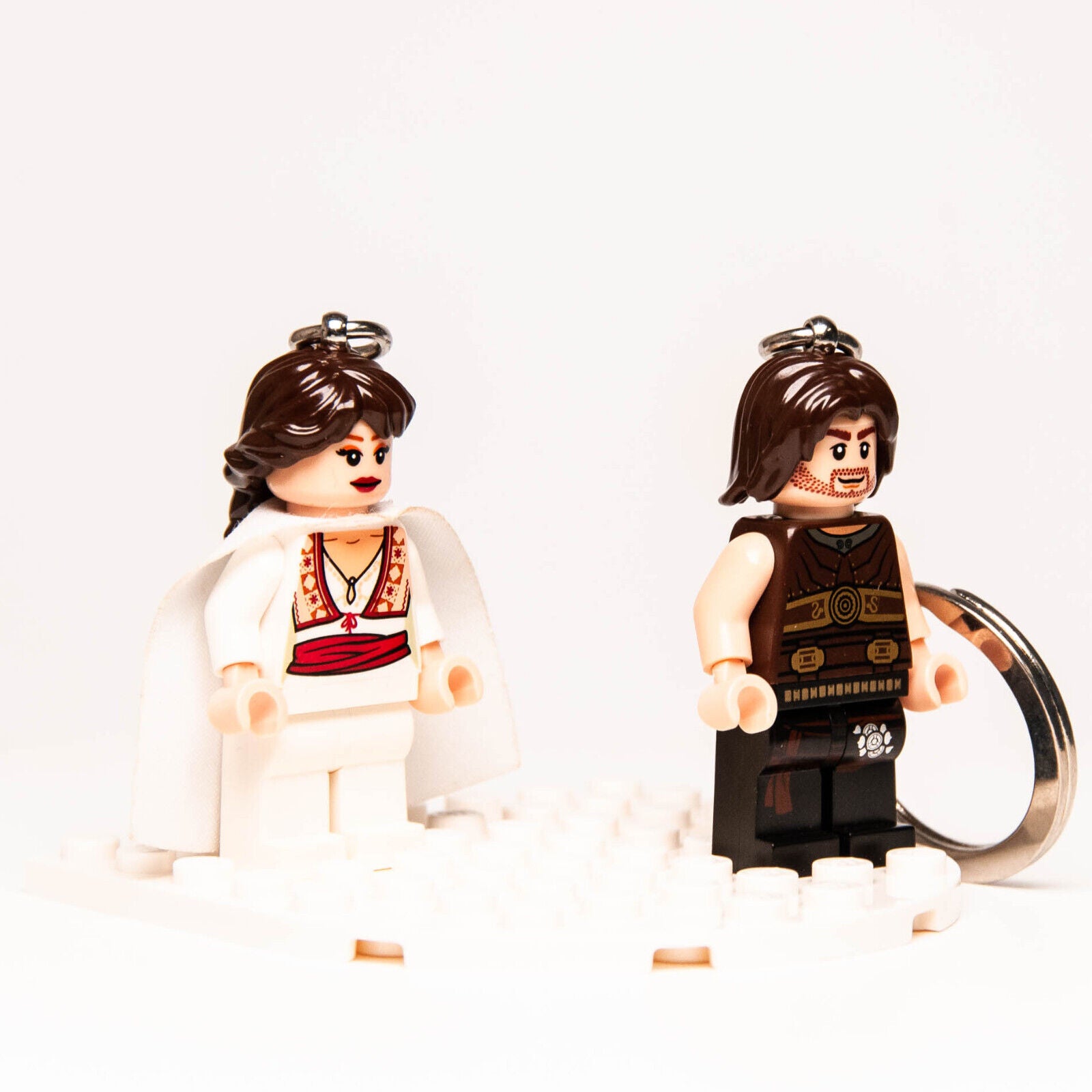 LOT OF 2 LEGO Prince of Persia Dastan & Tamina Minifigure Ring Keychain (pop003) - StudBee