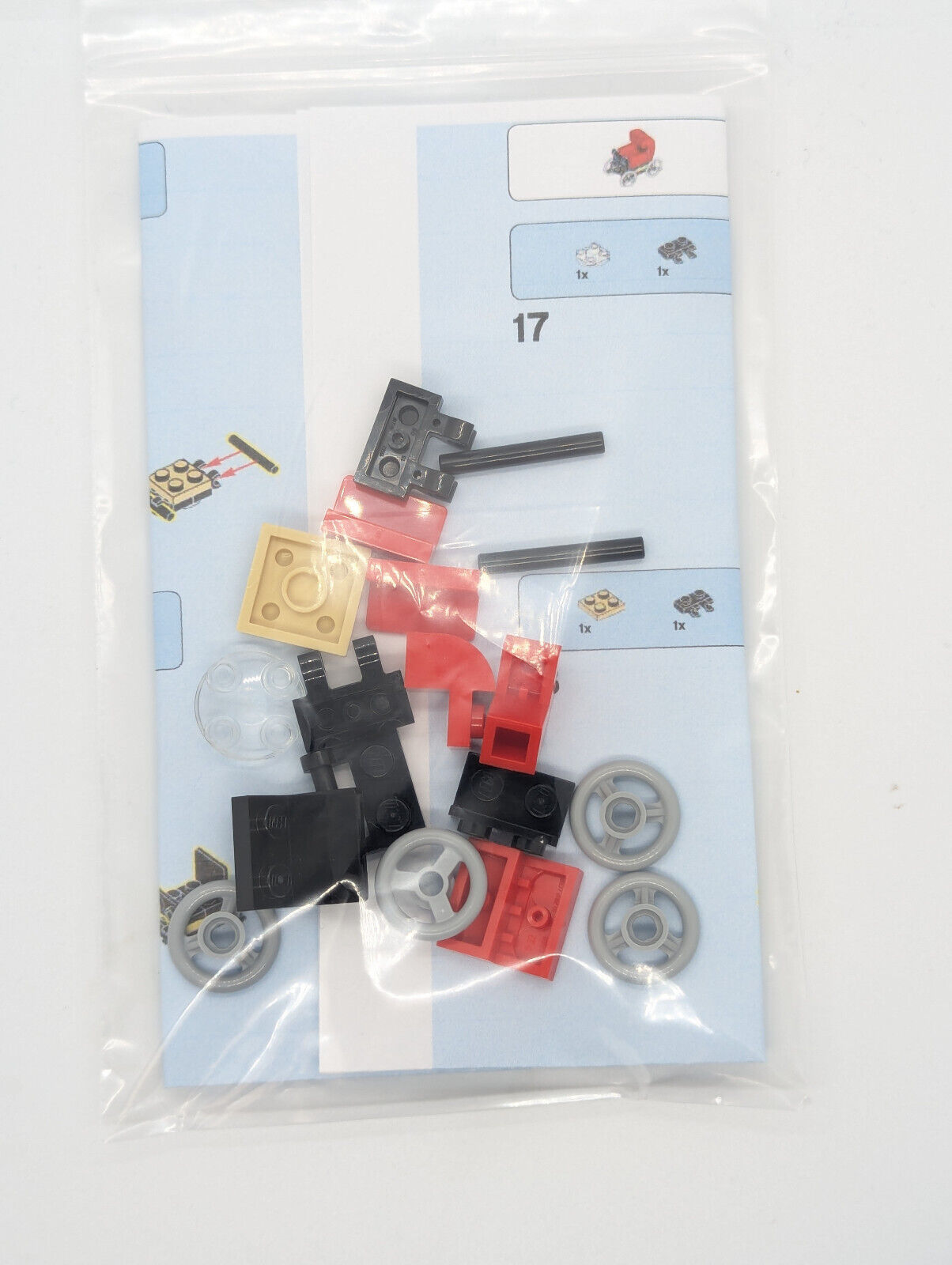 LEGO Minifigure Red Stroller - Baby Boy Girl Infant Sitter Shower 10255 Pram - StudBee