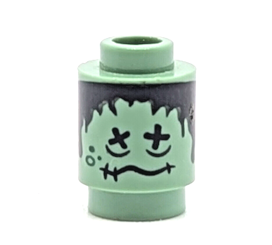 LEGO Harry Potter Pattern - Shrunken Head - Sand Green 1x1 Round Brick 3062pb036