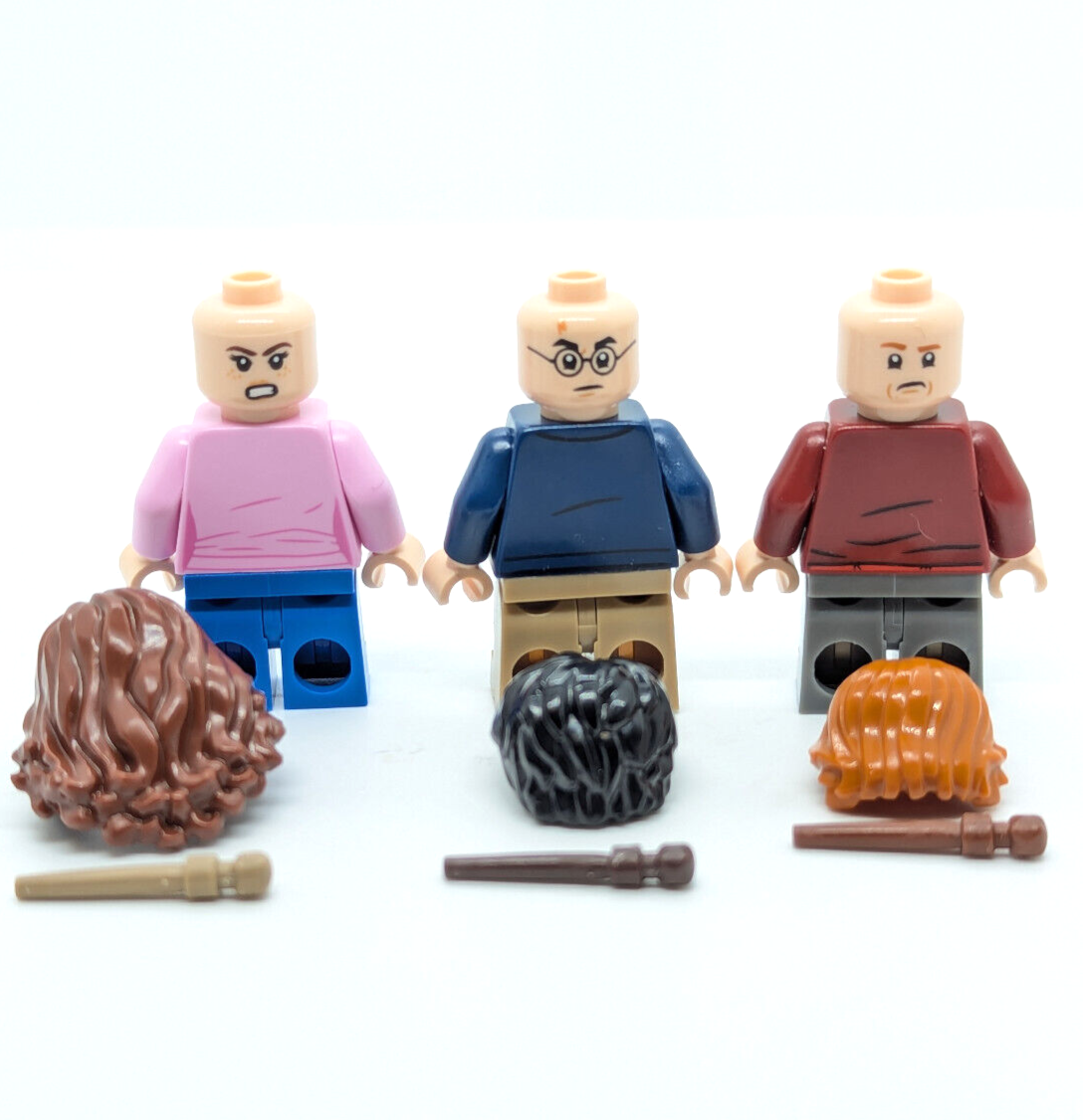 LEGO Hagrid's Hut 75947 Minifigure Lot Harry (hp175) Hermione (hp181) Ron (hp180 - StudBee