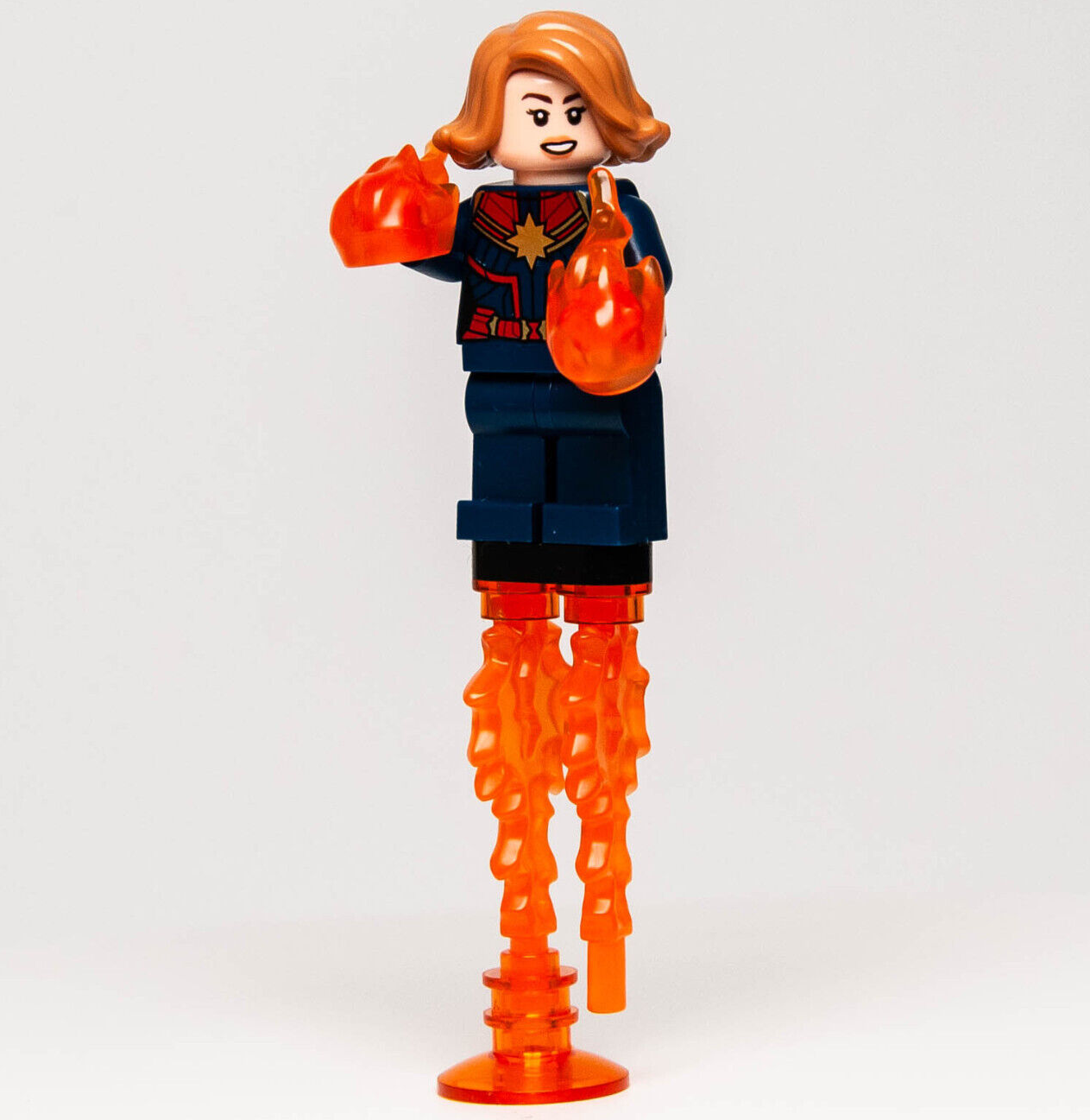 LEGO Captain Marvel (w/ Power Bursts) Minifigure - Marvel Avengers (sh555) - StudBee
