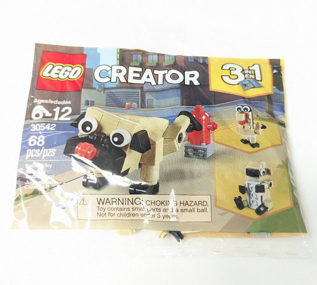LEGO Creator Cute Pug Polybag Dog and Fire Hydrant 30542 Retired - StudBee