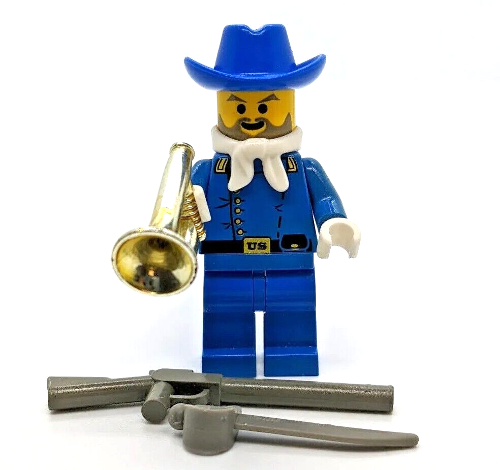 Lego Cavalry Colonel Minifigure with Chrome Bugle, Custlass and Gun (ww003) - StudBee