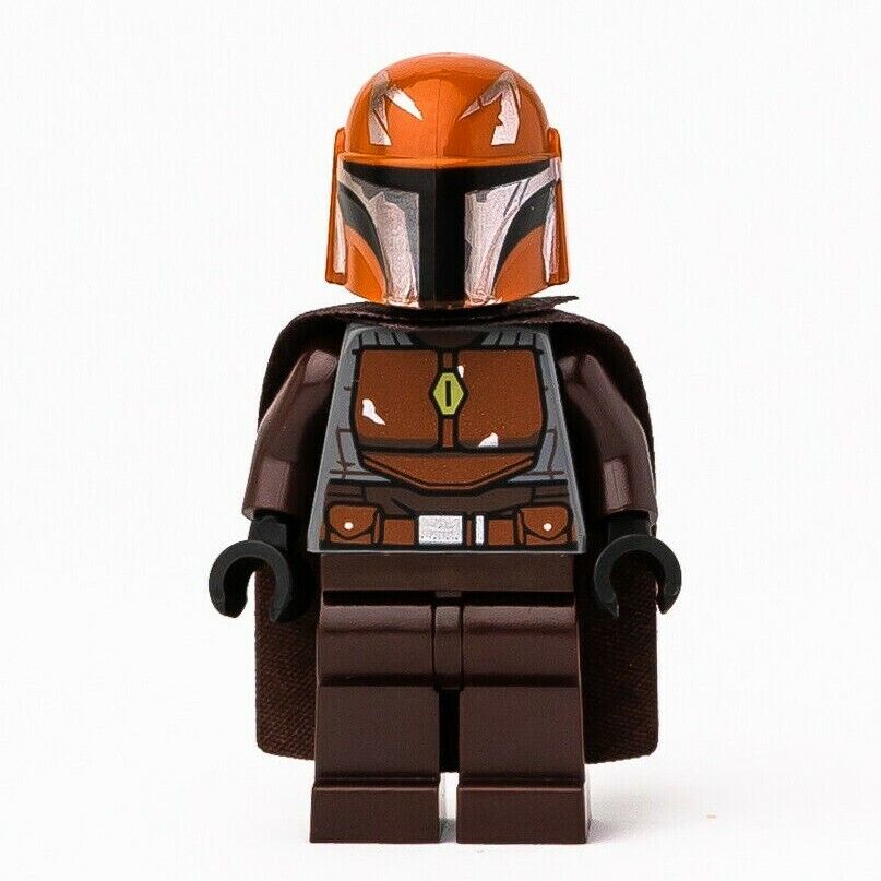 New LEGO Mandalorian Tribe Warrior - Dark Brown Cape, Dark Orange Helmet (sw1079 - StudBee