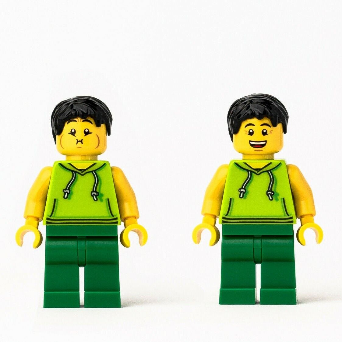 NEW (Lot of 2) Lego Minifigures: Green Male Queasy 40198 twn351 City Town Ludo - StudBee