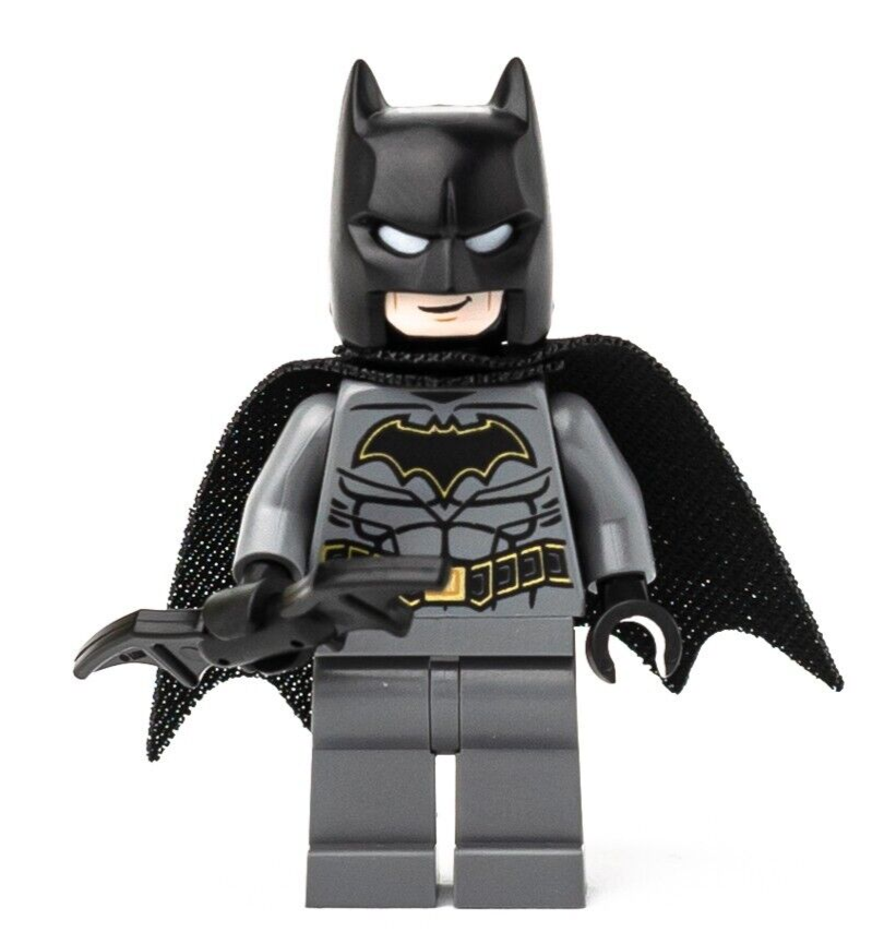 LEGO Batman - Dark Bluish Gray Suit w/ Gold Outline Belt 76159 (sh589a) - StudBee