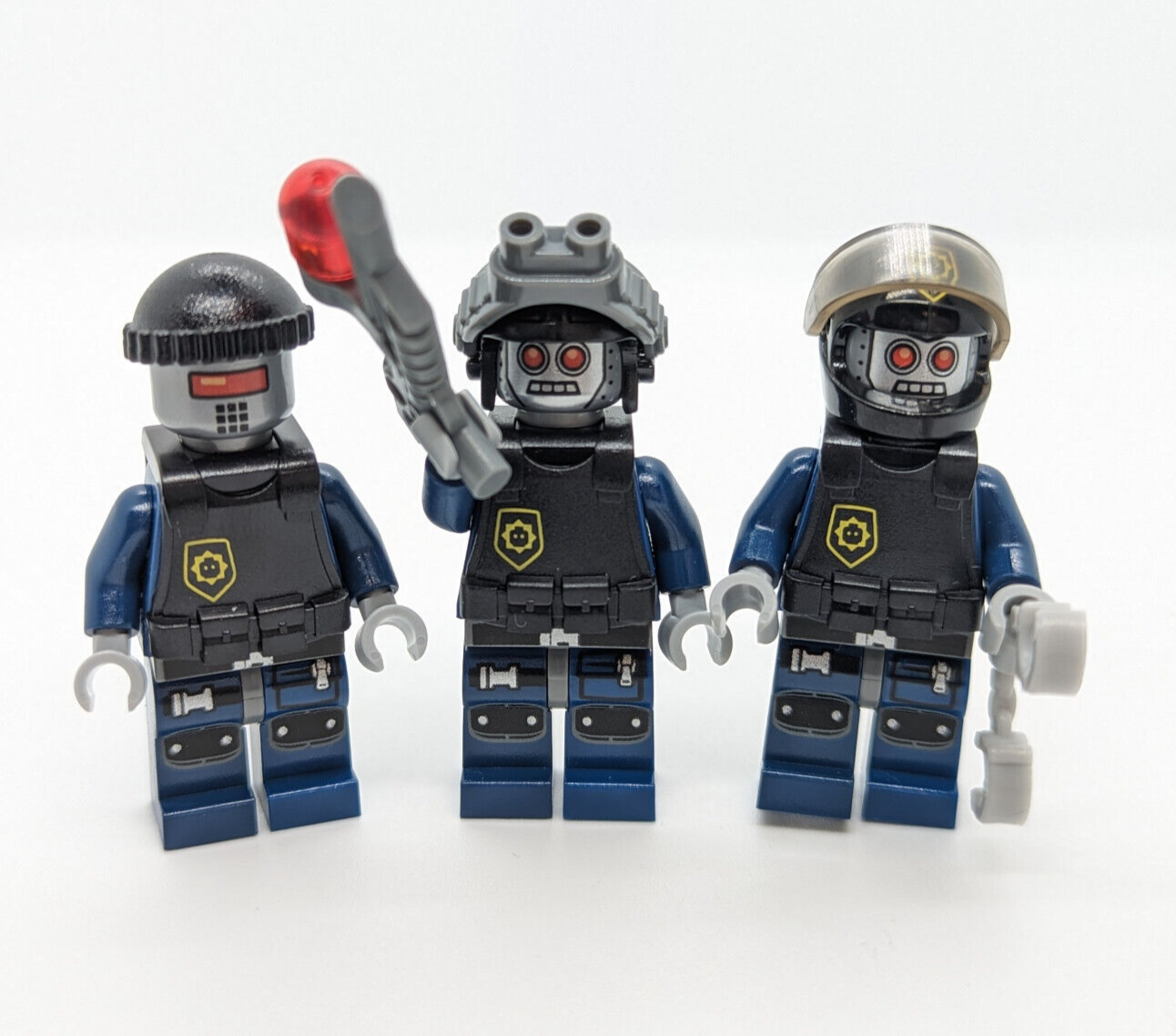 Lot of 3 LEGO Movie Minifigures: Robo SWAT Super Secret Police 70808 (tlm046) - StudBee