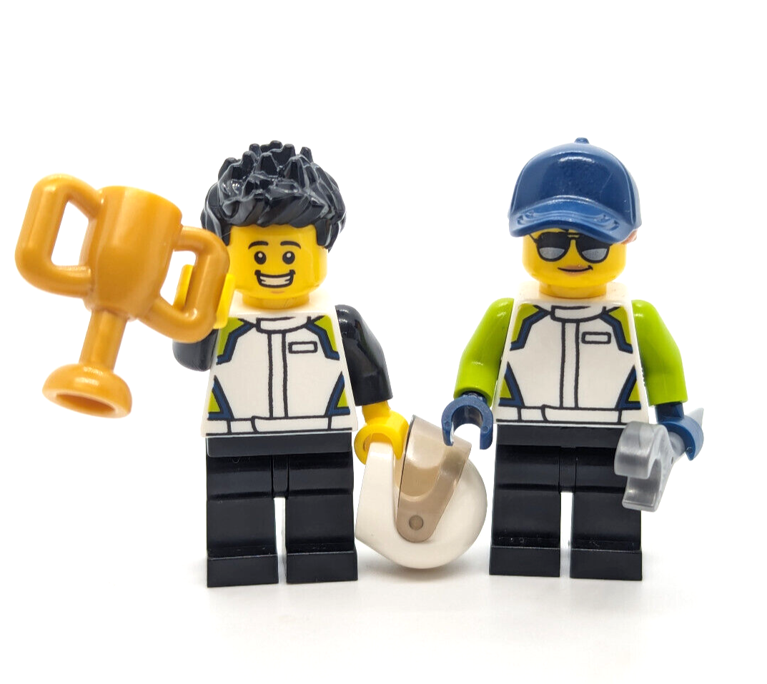 Lego City 60322 Race Car Minifigures: Driver & Female Mechanic (cty1400 cty1401) - StudBee