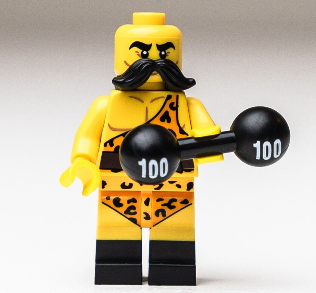 LEGO Circus Strongman w/ Barbell Minifigure - CMF Series 17 (col287) Carnival - StudBee
