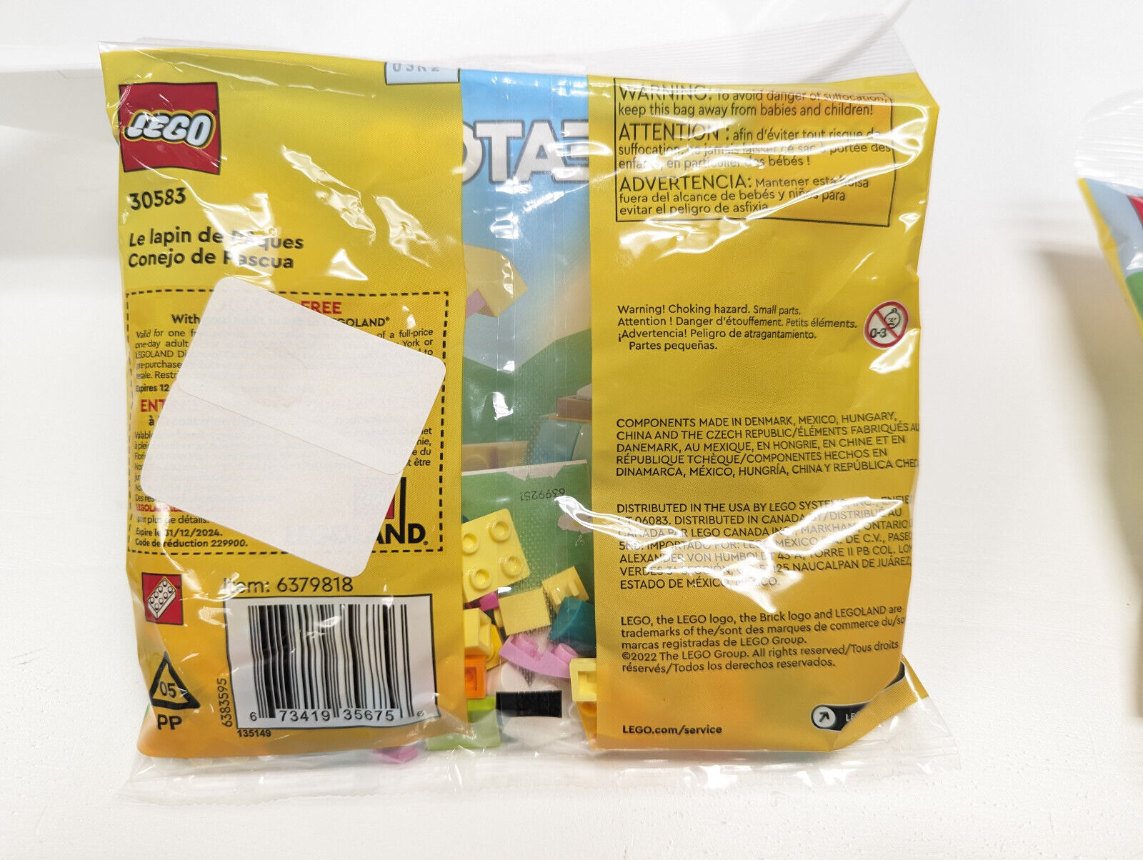 Lego Creator Polybag Lot of 2 -  30583 Easter Bunny & 30643 Chicken Chicks Egg - StudBee