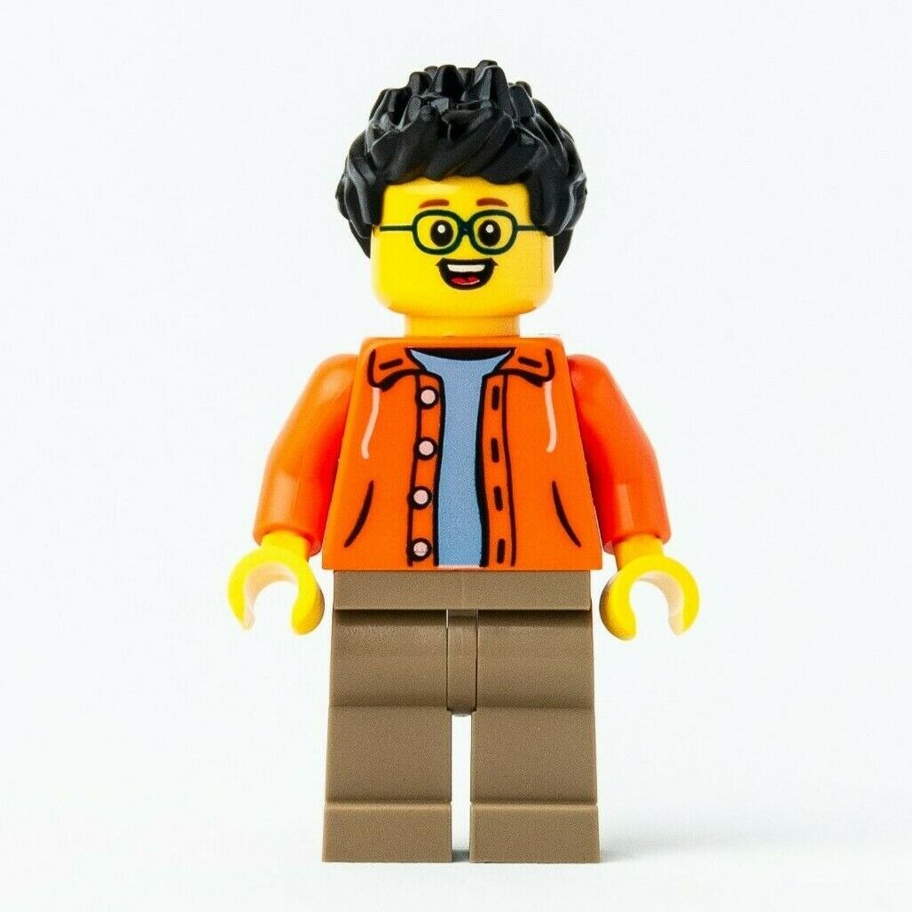 New LEGO Man w/ Jacket Minifigure - Chinese New Year Temple Fair 80105 (hol185) - StudBee