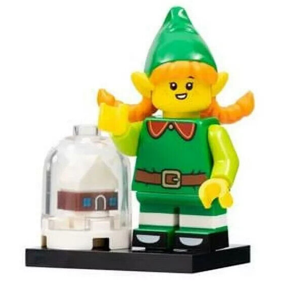 New LEGO CMF Series 23: Holiday Elf Girl 71034 Snow Globe (col23-5 Christmas)