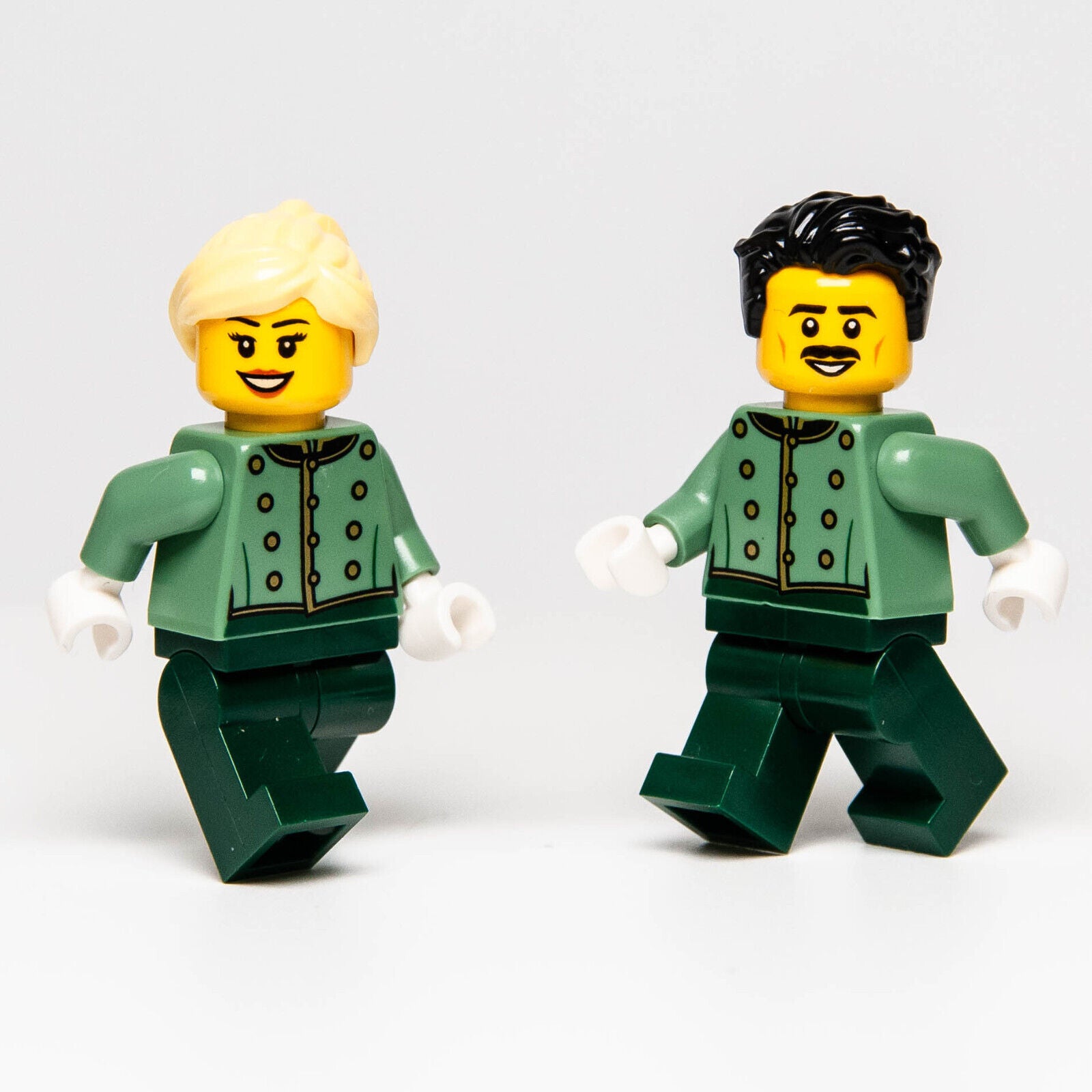 Lego Boutique Hotel Minifigures: Bellhop & Receptionist w/ Luggage Cart 10297 - StudBee