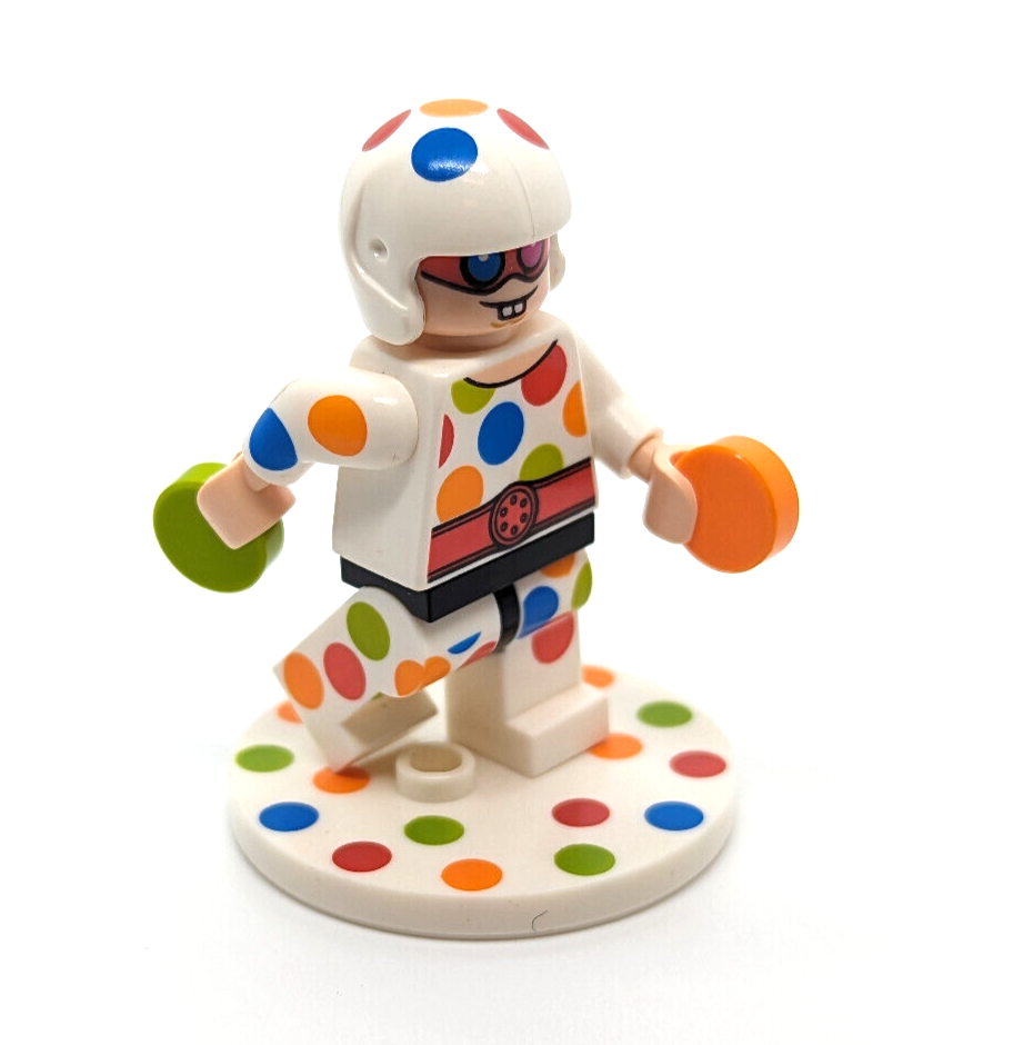 Lego Batman Movie Minifigure Polka Dot Man w/ Stand, Discs 70917 sh397 - StudBee