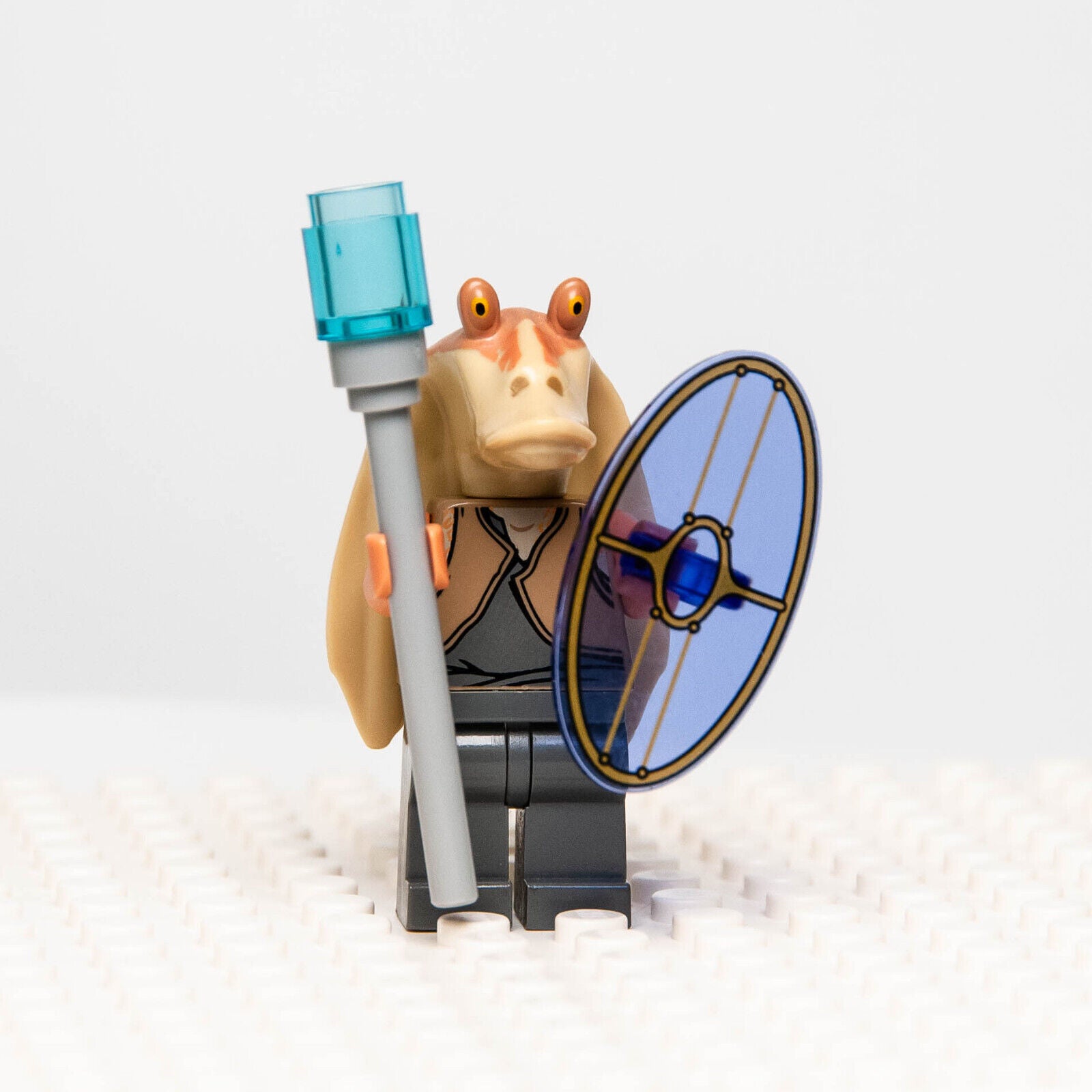 LEGO Minifigure Star Wars Jar Jar Binks w/Gungan Shield 75080 9499 7929 (sw0301 - StudBee