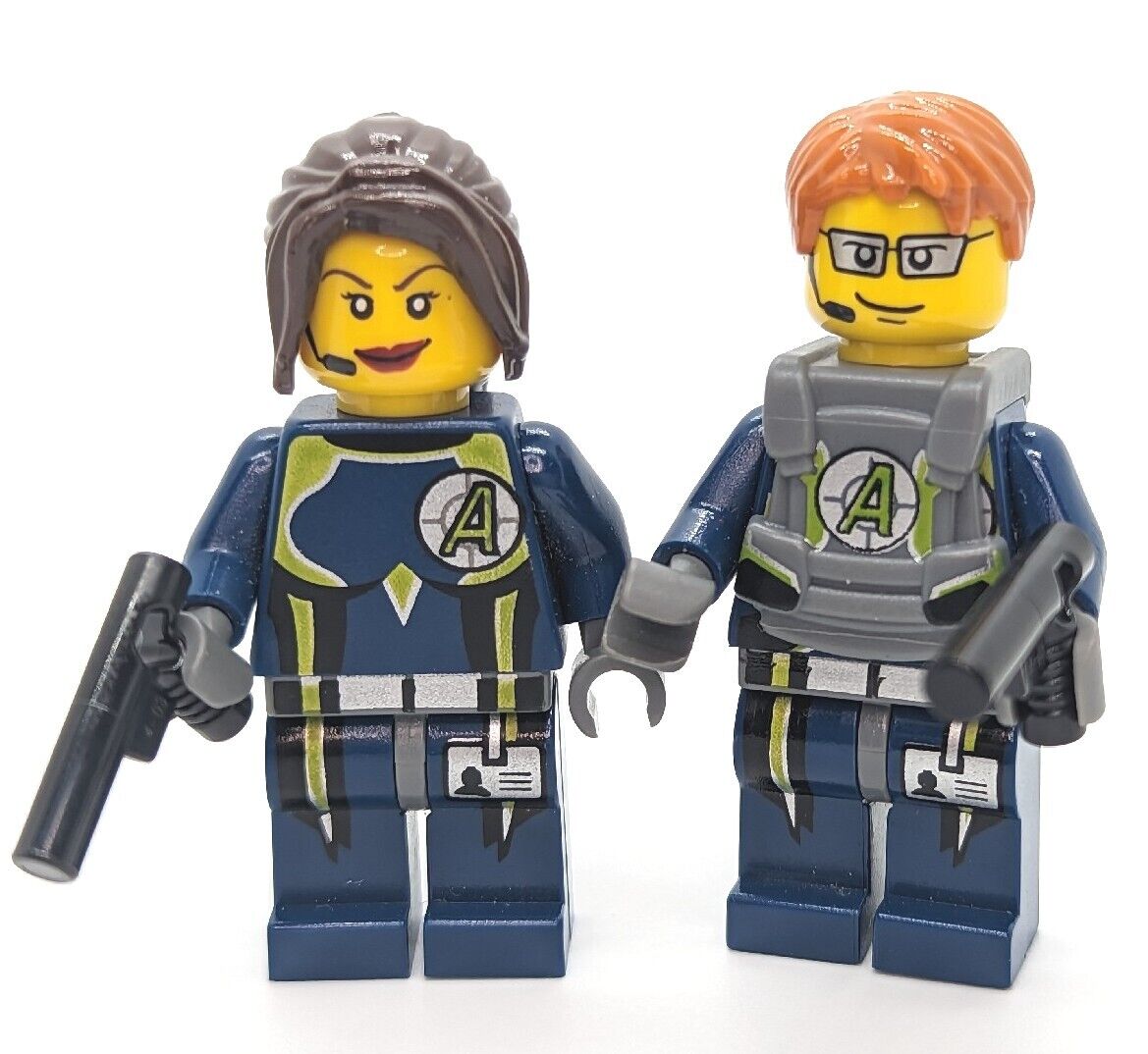 LEGO Agents Minifigure Lot - Agt Fuse with Armor agt022 & Agent Trace agt002 - StudBee