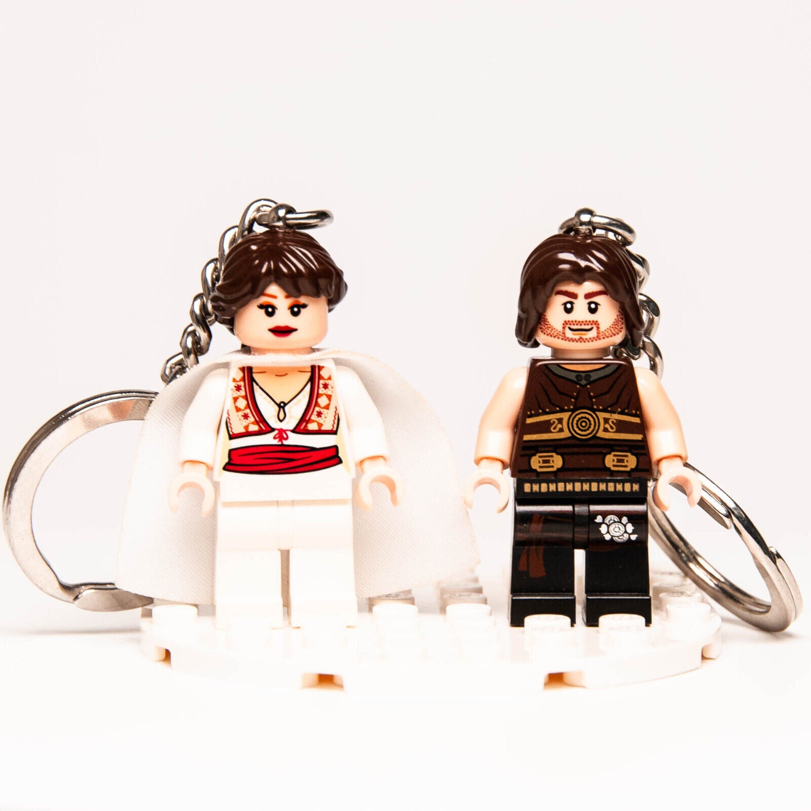 LOT OF 2 LEGO Prince of Persia Dastan & Tamina Minifigure Ring Keychain (pop003) - StudBee