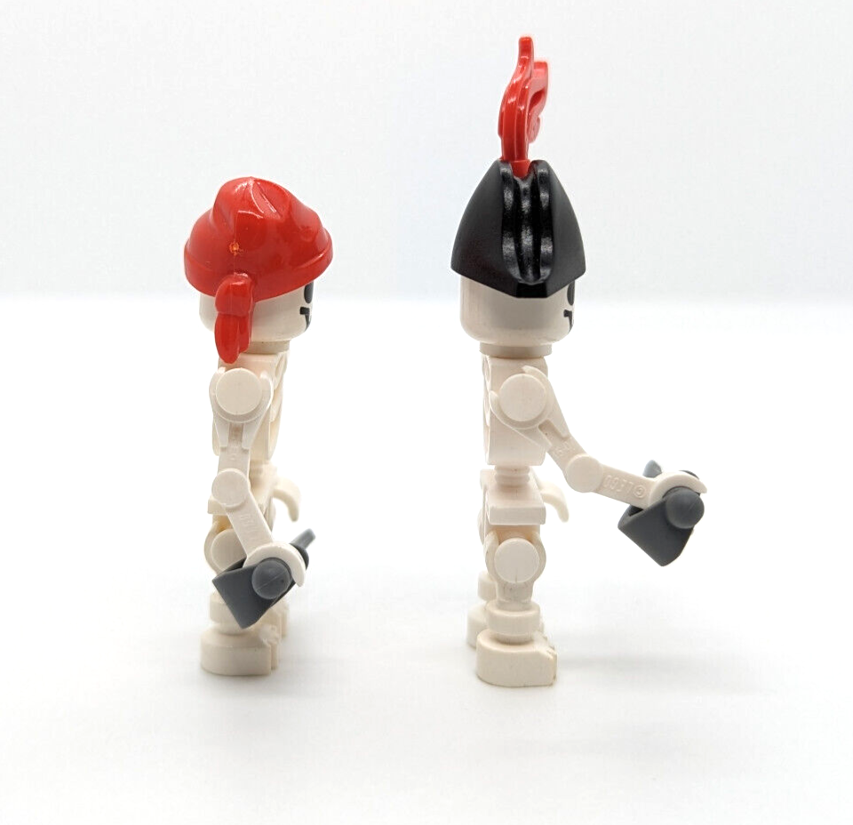 (Lot of 2) LEGO Dacta Fantasy Era Minifigure Pirate Skeleton (gen036 gen037) (pi - StudBee