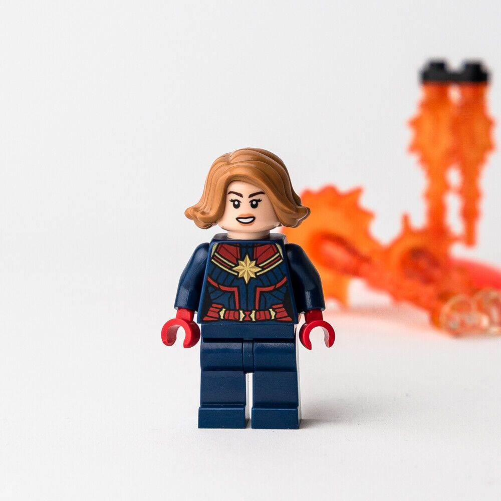 New LEGO Captain Marvel (w/ Power Bursts) Minifigure - Marvel Avengers  (sh555) - StudBee