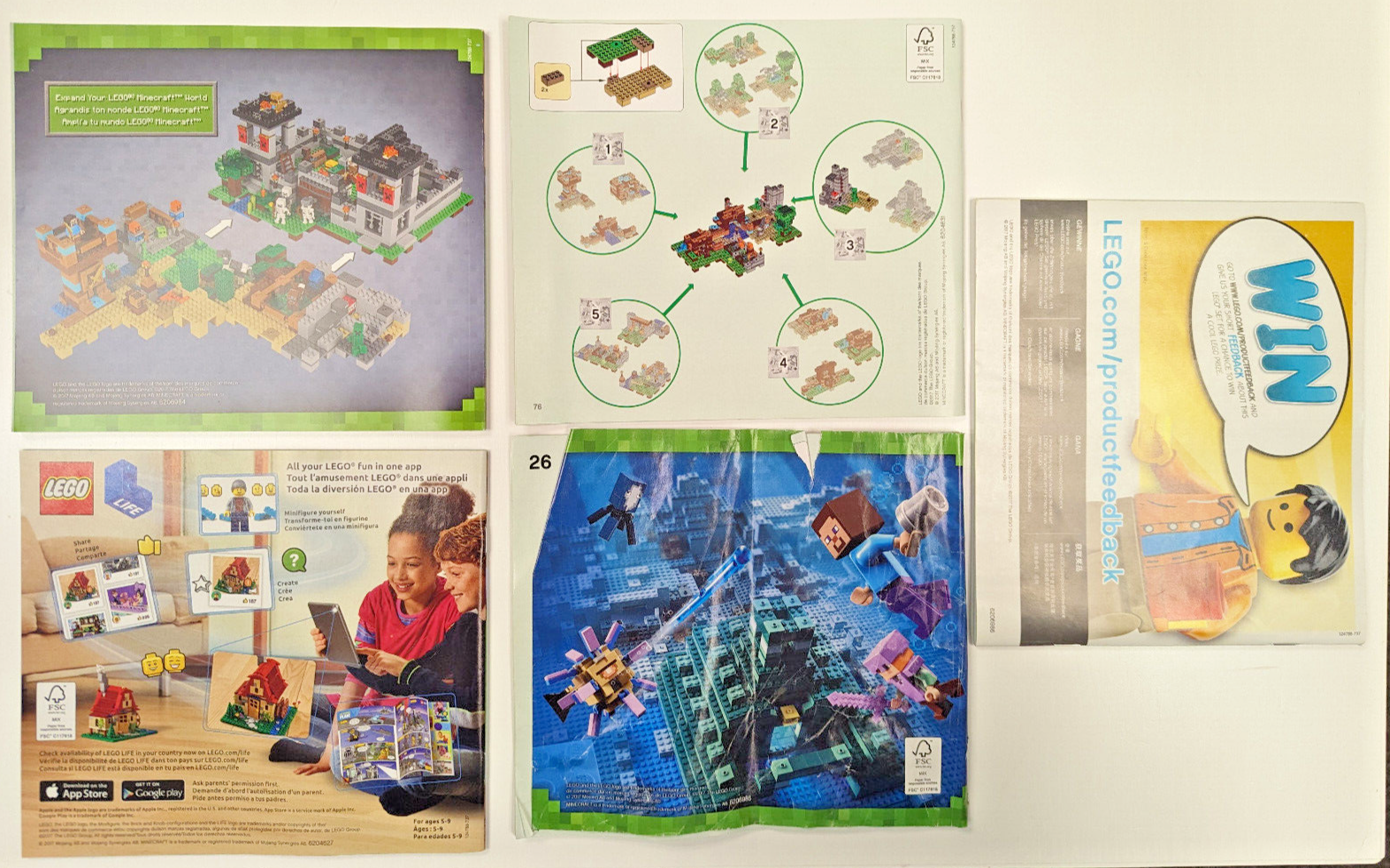 LEGO MINECRAFT The Crafting Box 2.0 Set 21135 Instruction Manuals 1-5 - StudBee